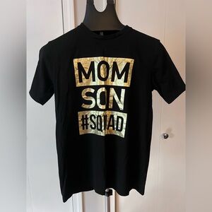Place Black Tee with Gold Print